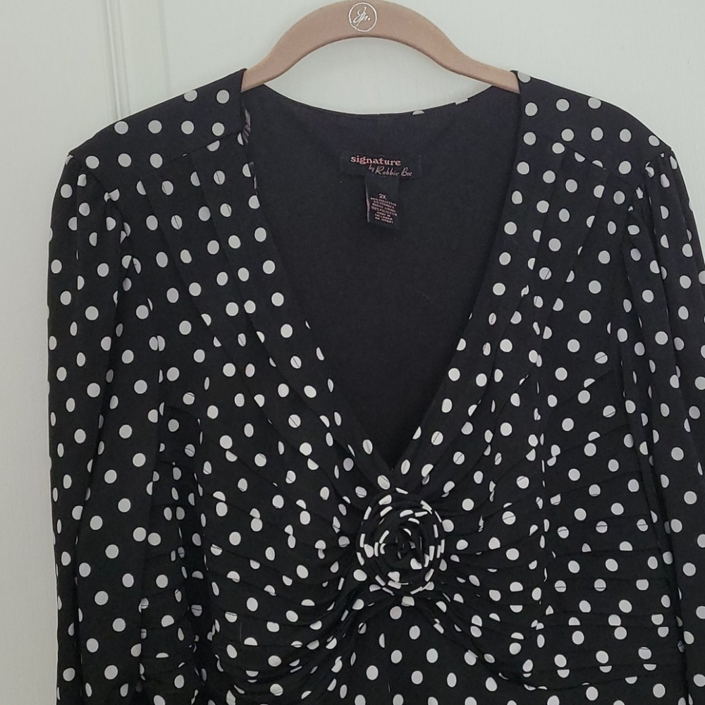 Robbie bee 2x black polkadot dress